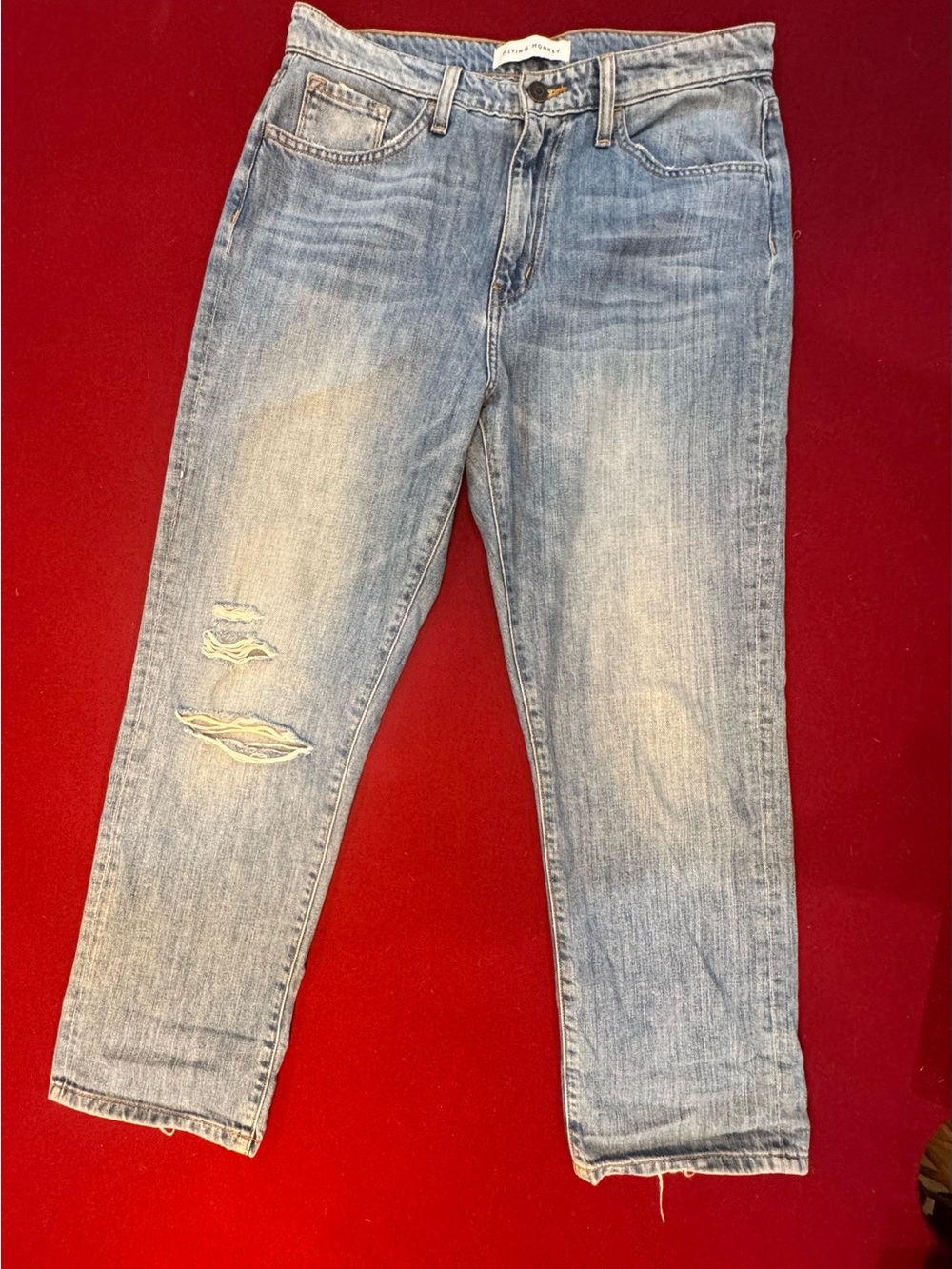 Flying Monkey Light Blue Distressed Women’s Jeans Size 28